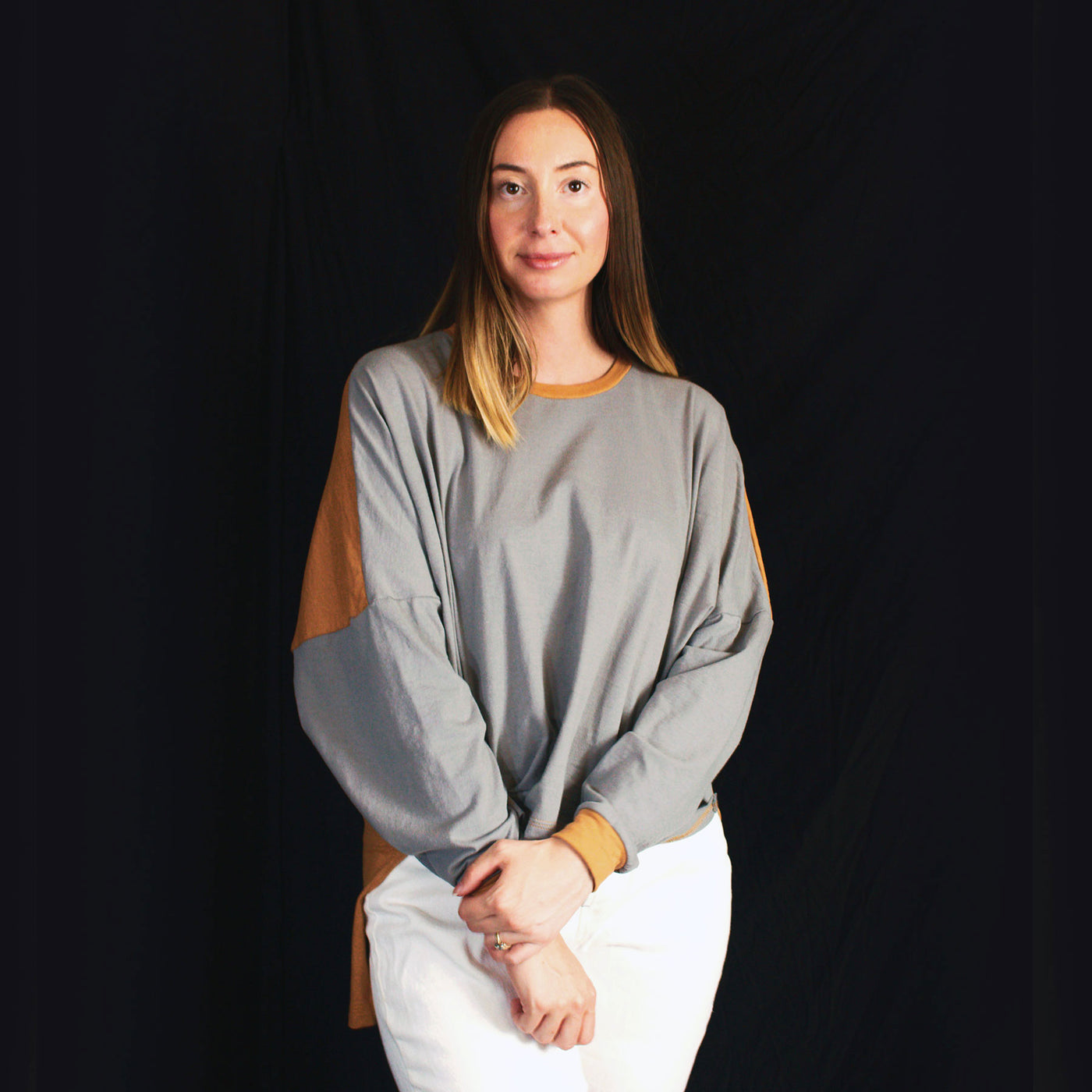 The Marigold Shirt - Warm Grey & Camel