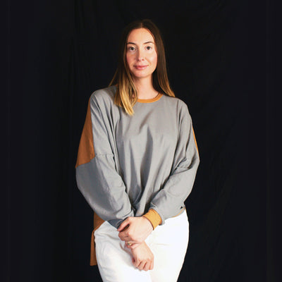 The Marigold Shirt - Warm Grey & Camel