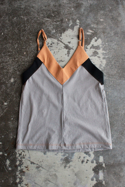 The Sunset Tank - Warm Grey & Camel