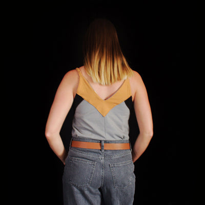 The Sunset Tank - Warm Grey & Camel