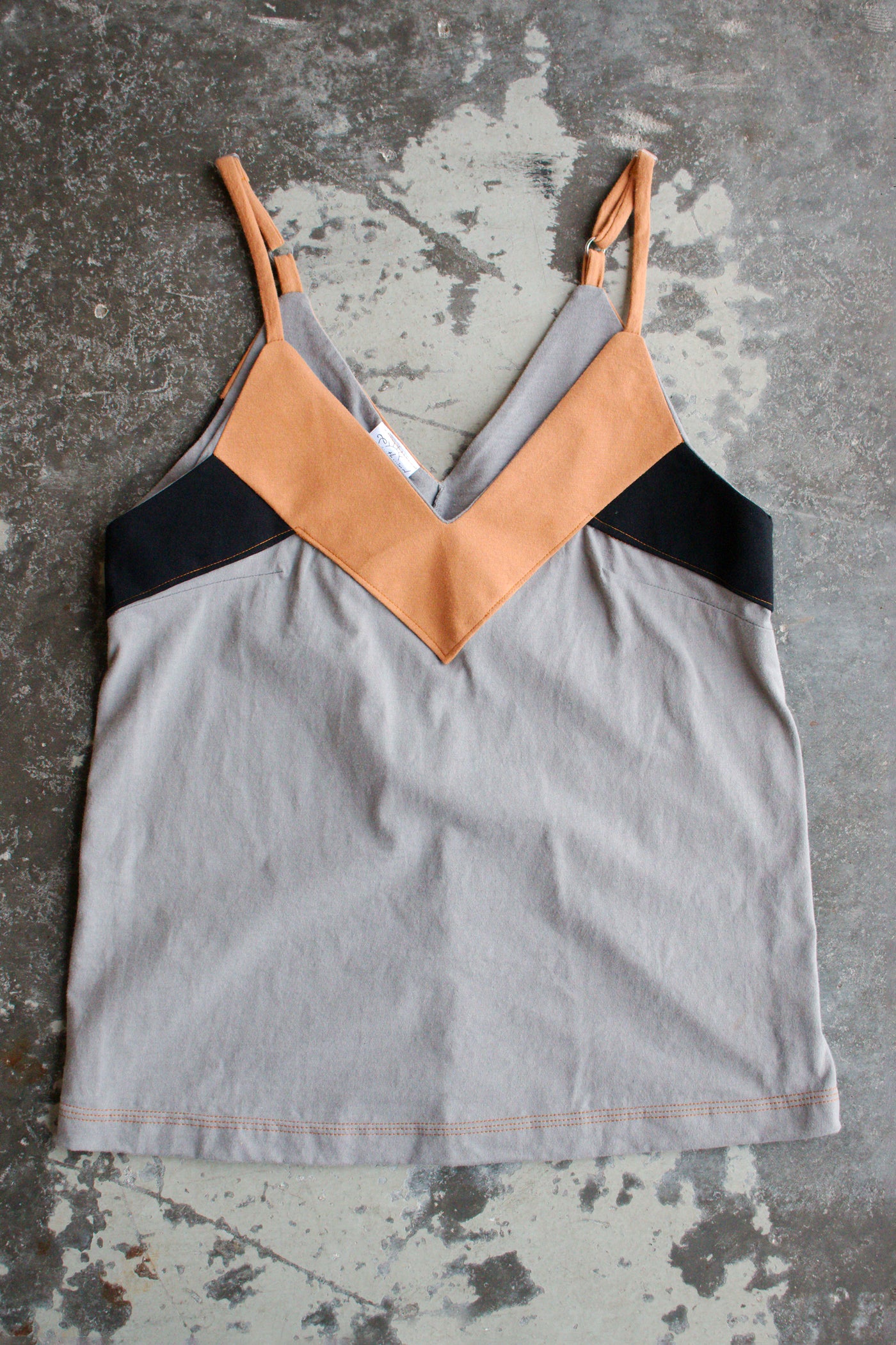 The Sunset Tank - Warm Grey & Camel