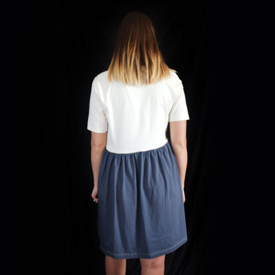 The Tulip Dress - Natural & Washed Blue